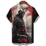 Cherry Blossom Samurai Warrior Hawaiian Shirt