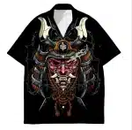 Demon Samurai Mask & Helmet Hawaiian Shirt