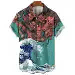 Dragon and Great Wave Samurai Hawaiian Shirt