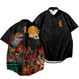 Majestic Tiger Warrior Samurai Hawaiian Shirt