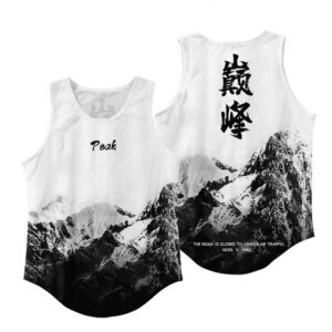 Mountain Peak Kanji Black & White Samurai Tank Top