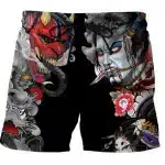 Oni Demon Mask Samurai Men's Shorts