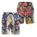 Oni and Dragon Fusion Samurai Men's Shorts