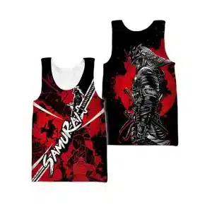 Red & Black Samurai Warrior Gym Tank Top