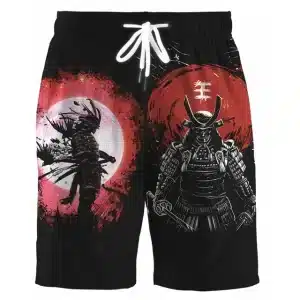 Red & Black Samurai Warrior Men's Shorts