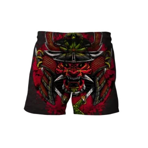 Red Oni Mask Samurai Swim Trunks