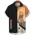 Samurai Cat at Sunset Hawaiian Shirt