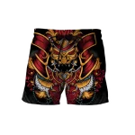 Samurai Mask Warrior Black & Red Swim Shorts