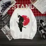 Vibrant Red Sun Samurai Streetwear Sweatshirt
