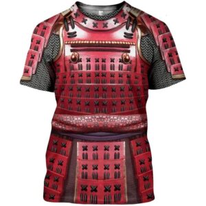 Authentic Red Samurai Armor 3D Print T-Shirt