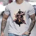 Cherry Blossom Samurai Armor White T-shirt