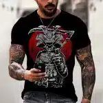 Intense Black Samurai Warrior T-Shirt