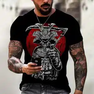 Intense Black Samurai Warrior T-Shirt