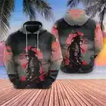 Modern Streetwear Samurai Sunset Hoodie