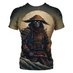 Mysterious Samurai Moonlit Warrior T-shirt