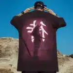 Neon Kanji Samurai Shadow Purple Glow T-shirt