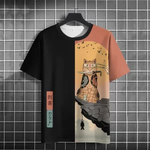 Ninja Cat Rooftop Samurai Tee