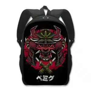 Oni Mask and Crossed Katanas Samurai Backpack