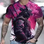 Sakura Samurai Knight Pink and Black T-shirt