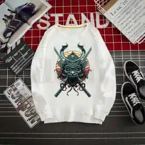Samurai Warrior Mask & Crossed Katanas Sweatshirt