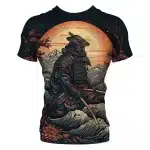 Samurai at Sunset Scenic Warrior Graphic Tee