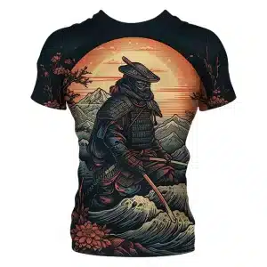 Samurai at Sunset Scenic Warrior Graphic Tee