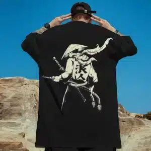 Warrior's Standoff Octopus Samurai Black T-shirt