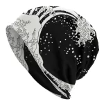 Great Wave Kanagawa Black & White Beanie