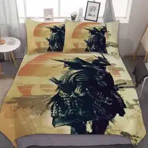 Armored Samurai Beige Vintage Bedding Set