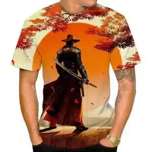 Autumn Samurai Sunset Warrior T-Shirt