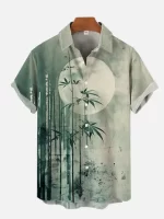 Bamboo Moon Nature-Inspired Hawaiian Shirt