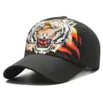 Black Tiger Flame Graphic Baseball Cap