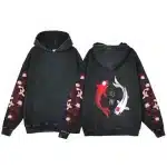 Black Yin-Yang Koi Fish Japanese Art Hoodie