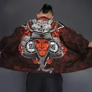 Black and Red Samurai Warrior Oni Kimono