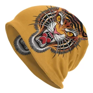 Bold Gold Fierce Tiger Warrior Beanie