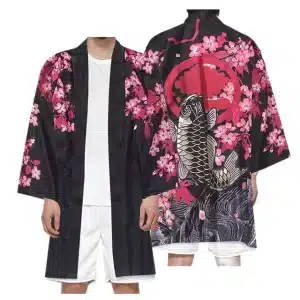 Cherry Blossom Koi Fish Kimono Cardigan