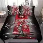 Cherry Blossom Sakura Samurai Bedding Set