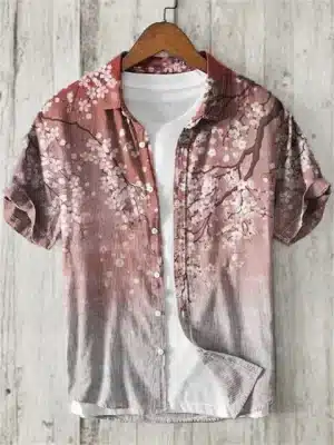 Cherry Blossom Warm Pink Linen Shirt