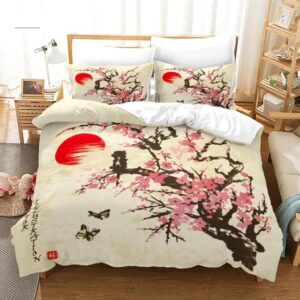 Cherry Blossom and Butterfly Sakura Bedding Set