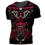 Crimson Oni Samurai Black and Red T-Shirt