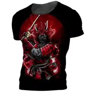 Crimson Shadow Samurai Battle Armor T-Shirt