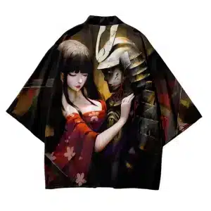 Dark Samurai and Geisha Eternal Love Kimono