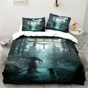 Dark and Atmospheric Samurai Rain Bedding Set