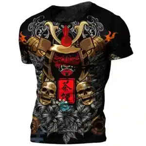 Dark and Intense Samurai Skull Warrior T-Shirt