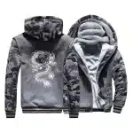 Dragon Emblem Dark Gray Camo Hooded Jacket