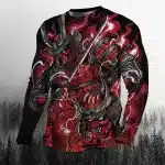 Dual Wielding Inferno Samurai Long Sleeve Shirt