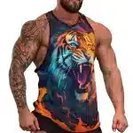 Electric Tiger Roar 3D Print Workout Tank Top