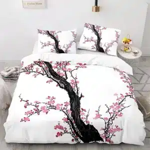 Elegant Japanese Cherry Blossom Bedding Set
