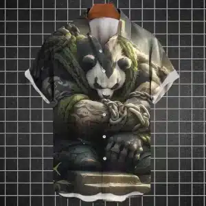 Enlightened Panda Warrior Samurai Hawaiian Shirt