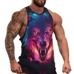 Ferocious Wolf Blaze 3D Print Workout Tank Top